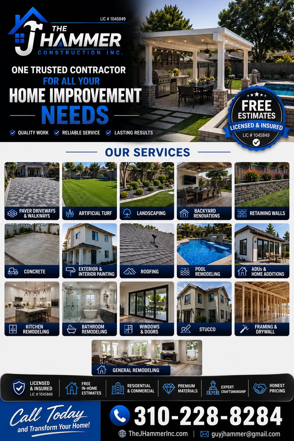 Complete Home Improvement Services in Los Angeles | The J Hammer Construction Inc.